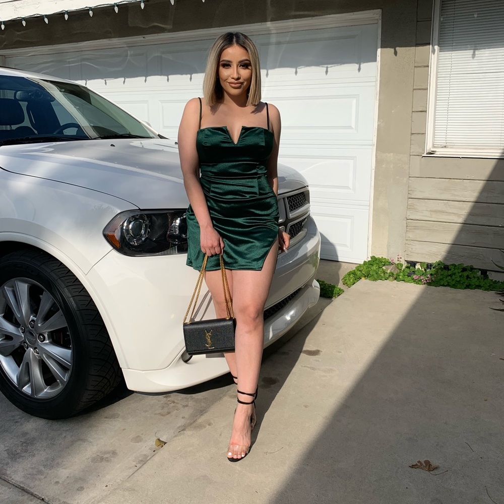 Green Satin Dress